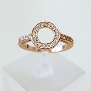 18k Plated Pave Circle Ring